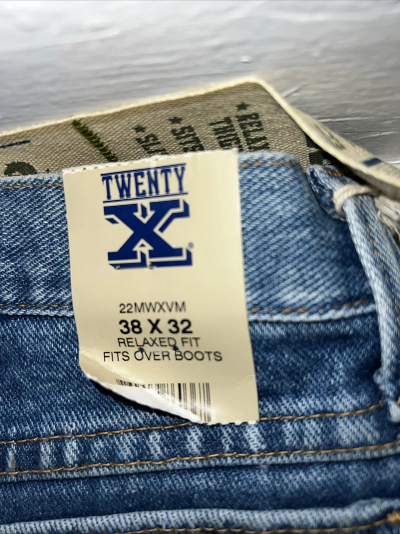 New Men’s Twenty X  Medium Wash Relaxed Fit Denim Jeans. 38x32 Q-13
