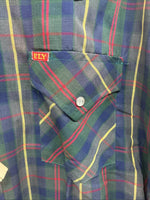 New Men’s ELY Plains Green Plaid Long Sleeve Pearl Snap 16.5 X 34 Large AA-43