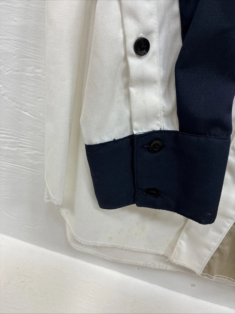 New Men’s Cowboy Threads Blue White Tan Long Sleeve Button Up Large Q-89