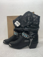 New Youth Black Smoky Mountain Cowboy Boots. 1312 Y 4.5 4 1/2. 22-79