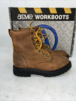 New Woman’s Brown Lace Up Acme Cowboy Boots. 8070 7 M. 18-42