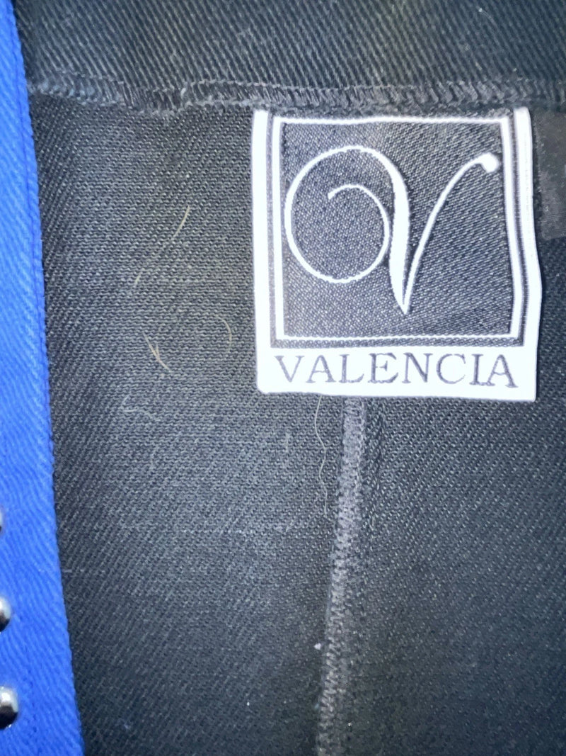 New Women’s Blue With Bling Valencia Cut Off Zip Up Vest S #69479 3B-61