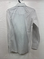 New Kids White Horse Gray Stripe Long Sleeve Pearl Snap Large DD-56