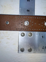 New Brown Genuine Leather Nocona Silver Pendant 40” Belt #N3431502 Z-102
