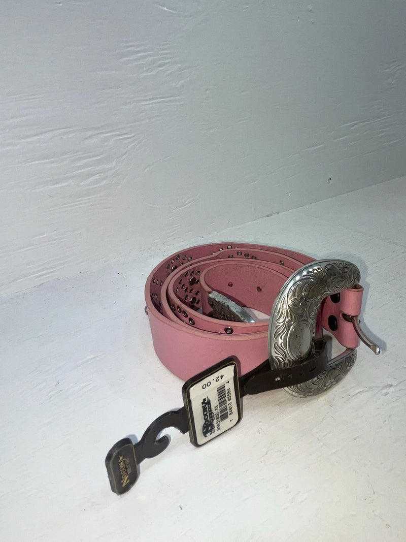 New Pink Genuine Leather Nocona Silver Bling XXL Belt #N3431630 NN-115