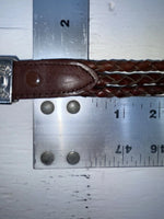 New Brown Genuine Leather Braided Rope 30” Belt #02/4703 NN-55
