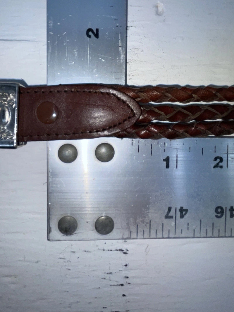 New Brown Genuine Leather Braided Rope 30” Belt #02/4703 NN-55