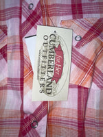 New Women’s Pink Plaid Cumberland Outfitters Long Sleeve Button Up Shirt L 3B-20