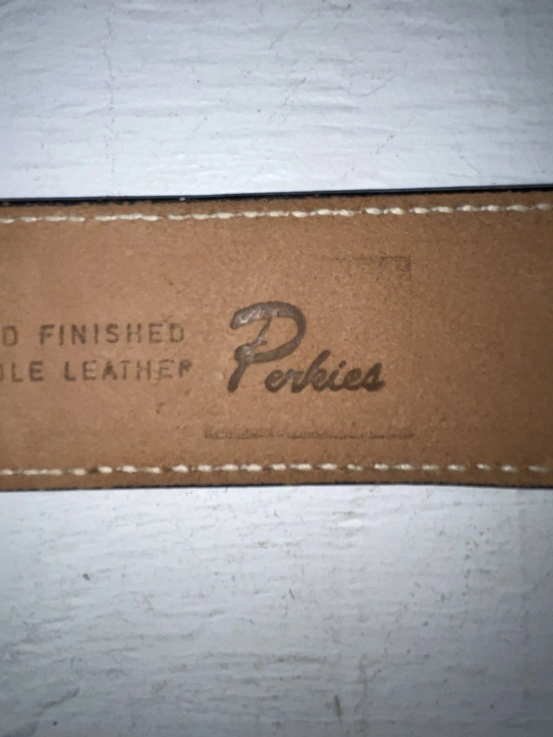 New Black Genuine Leather Perkies Tooled 30” Belt #8801 JJ-149