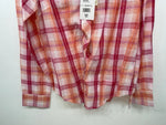New Women’s Pink Plaid Cumberland Outfitters Long Sleeve Button Up Shirt L 3B-20