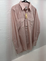 New Men’s H Bar C Pink Long Sleeve Pearl Snap 15.5 Medium J-43