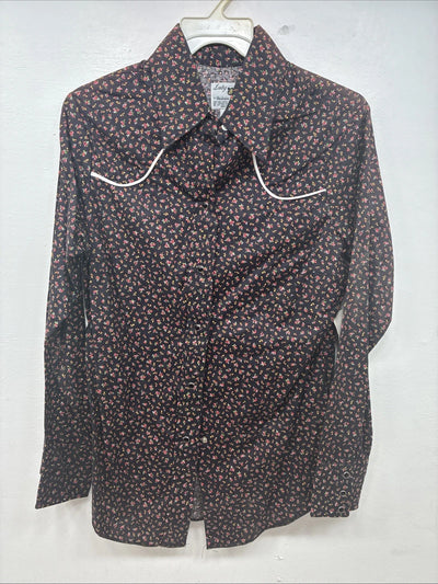 New Women’s Dickson Jenkins Floral Long Sleeve Pearl Snap Size 34 MM-104