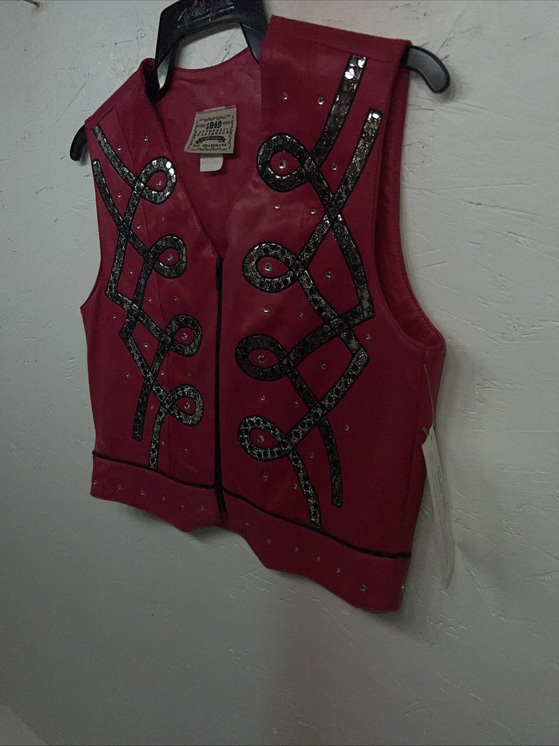 New Women’s 1849 Authentic Ranchwear Pink Western Show Vest Small H-601