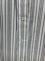 New Women’s White Horse Black Gray Stripe Long Sleeve Pearl Snap Large II-12