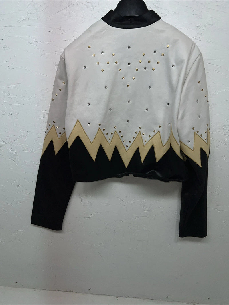New Women’s 1849 Authentic Ranchwear White Yellow Short Show Jacket M WW-14