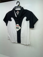 New Women’s Black White Cumberland Outfitters Short Sleeve Button Up Shirt 3B-55