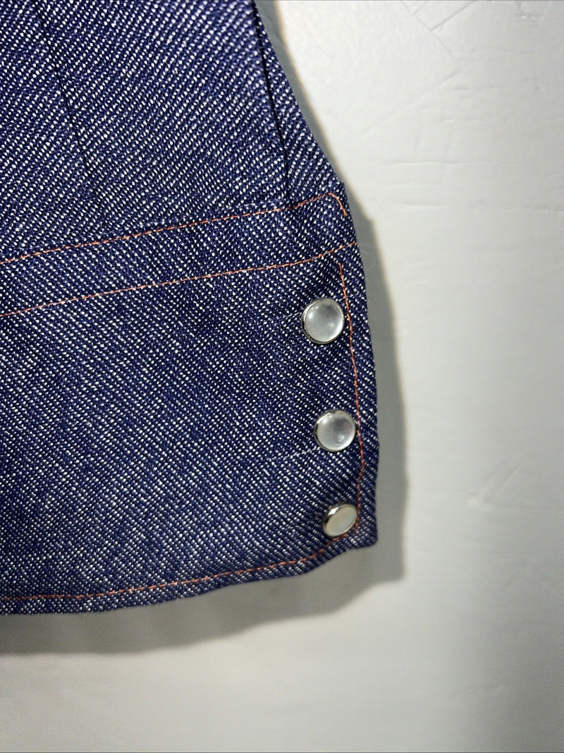 New Men’s Karman Western Wear Denim Pearl Snap Long Sleeve Shirt. 15.5x33 M I-24