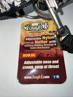 New Tough 1 Black Silver Nylon Star Full Horse Halter #50-2031 3C-7