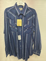 New Men’s ELY Cattleman Purple Stripe Western Long Sleeve Pearl Snap XL R-56