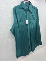 New Men’s ELY Cattleman Green Stripe Long Sleeve Pearl Snap Large X-20