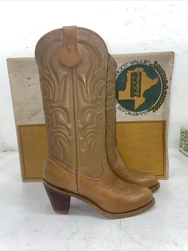 New Women’s Brown Texas Brand Cowboy Boots. 4911 7 M. 18-96