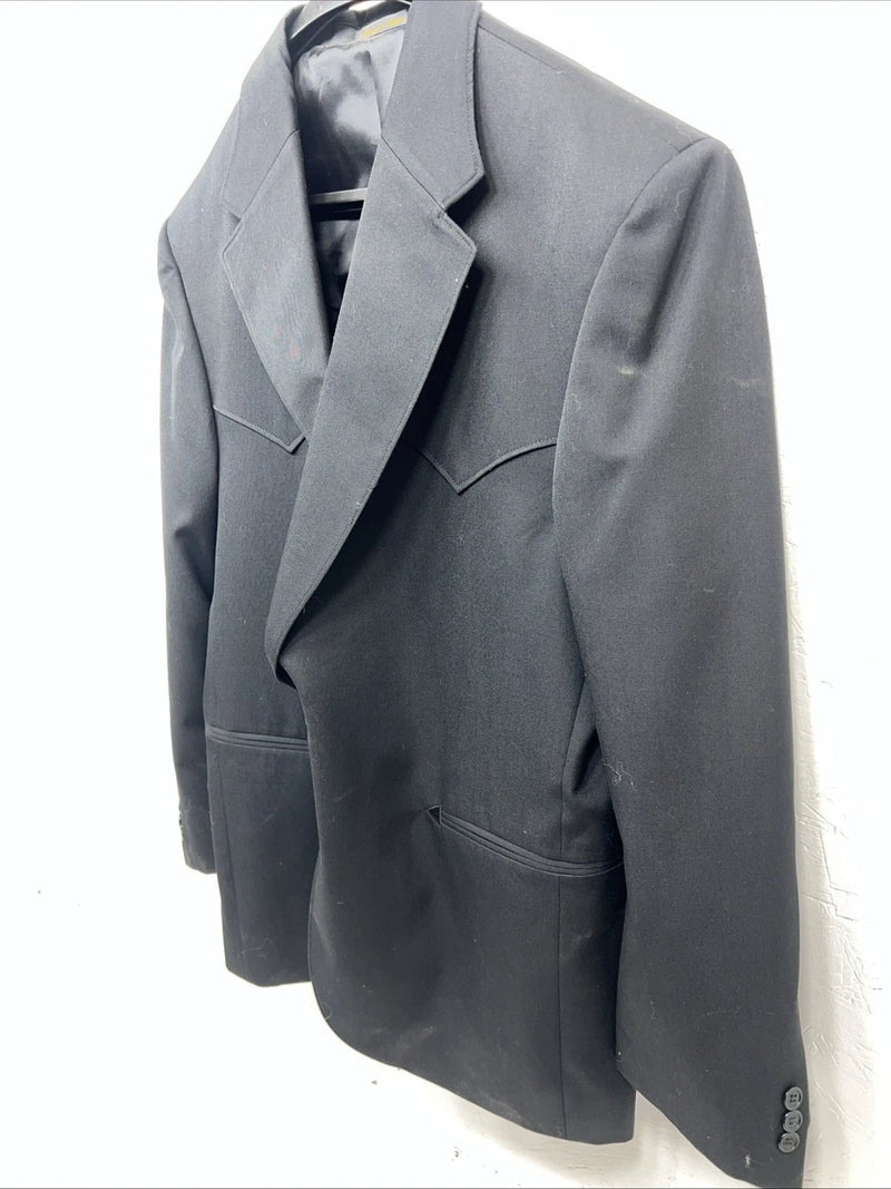 New Men’s Circle S Black Suit Jacket 44R #25832 T-600