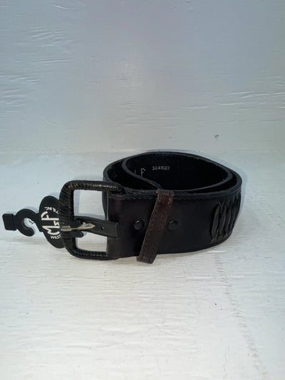 New Black Genuine Leather M & F Weaved And Pendent 24” Belt #3241001 NN-69