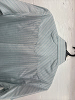 New Men’s White Horse Blue Plaid Short Sleeve Pearl Snap Large CC-46