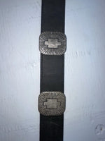 New Black Genuine Leather Nocona Silver Pendent 28” Belt #715 Z-175