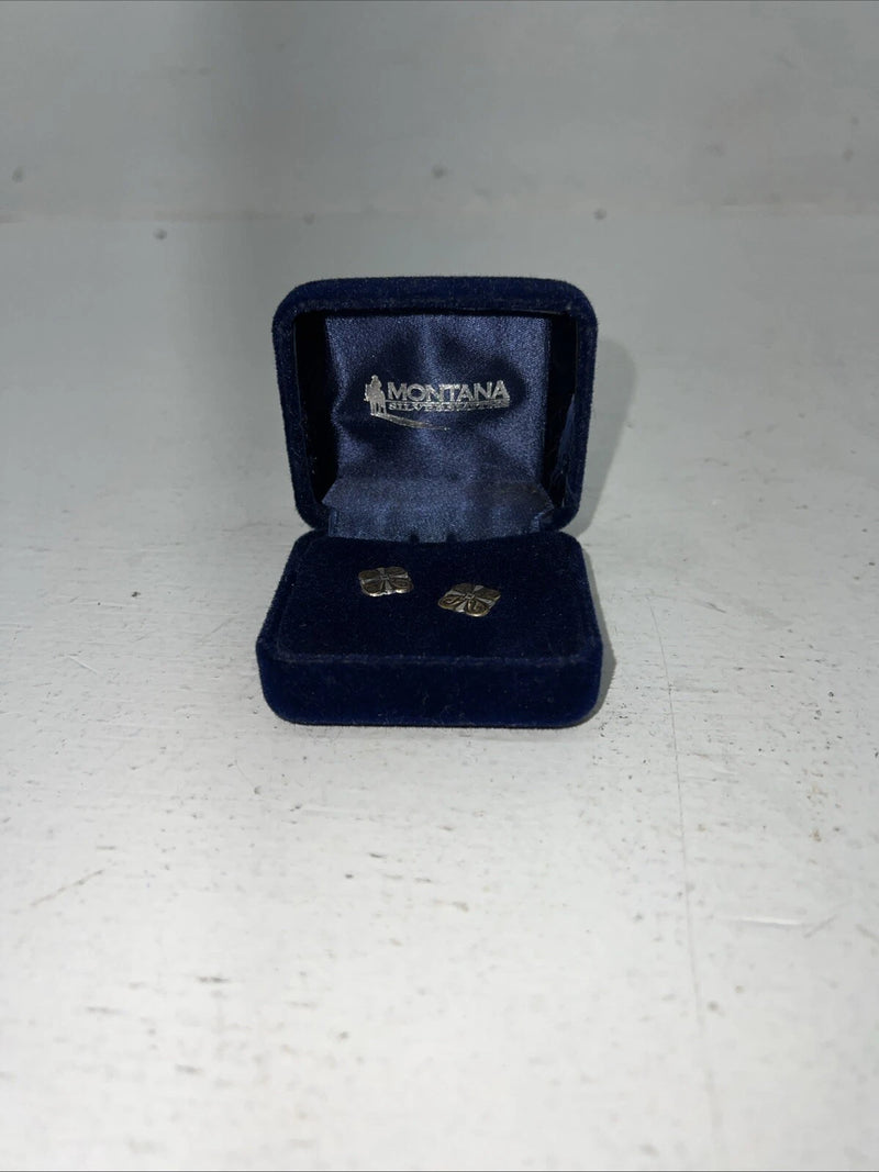 New Women’s Montana Silversmiths Gold Small Square Earrings. ER355 A-12