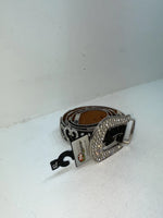 New Black Genuine Leather Nocona Silver Bling Cross XL Belt #N1330999 Z-80