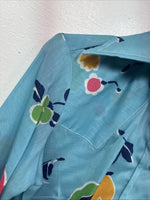 New Women’s Dickson Jenkins Blue Floral Long Sleeve Pearl Snap Size 30 KK-92