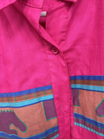 New Women’s Pink Design Long Sleeve Button Up XL TT-3