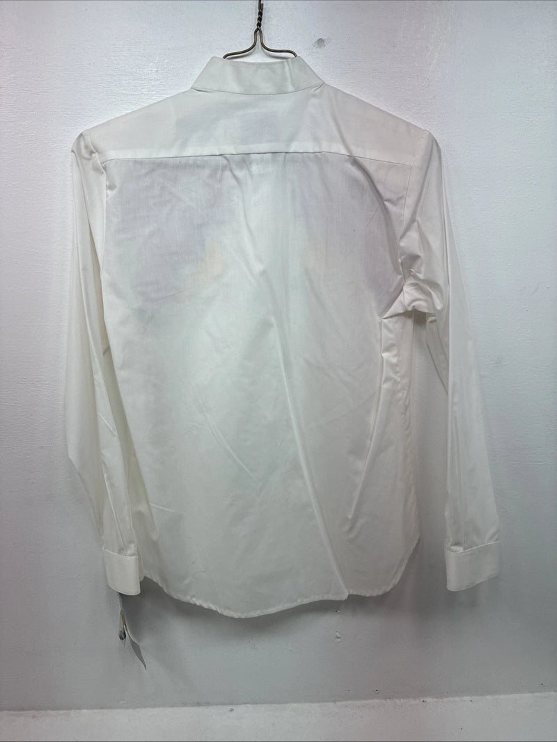 New Women’s Wrangler White Deigned Long Sleeve Button Up Medium KK-31