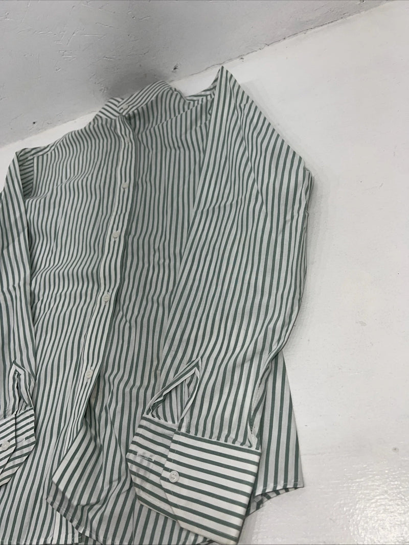 New Women’s Van teal Green Stripped Long Sleeve English Riding Shirt. 8/30 G-46