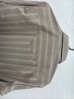 New Men’s H Bar C Brown Stripe long Sleeve Pearl Snap 15.5 Medium T-74