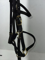 New Fabtron Black Nylon Halter/Bridle Trail Combo With Split Reins #NP54-5 W-43