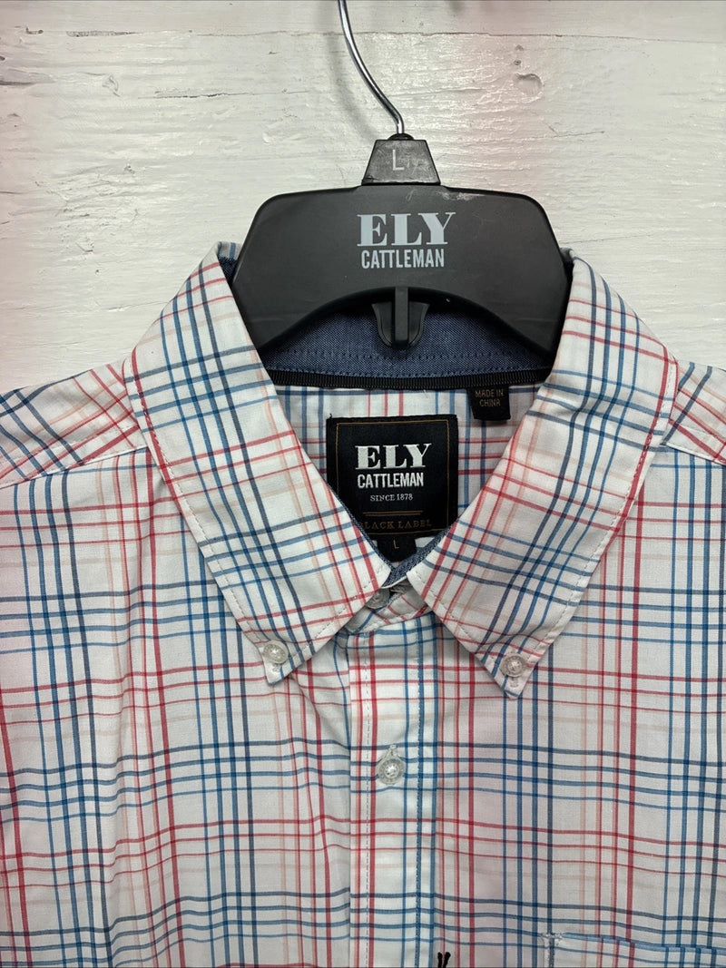 New Men’s ELY Cattleman Multicolor Stripe Long Sleeve Pearl Snap Large CC-20