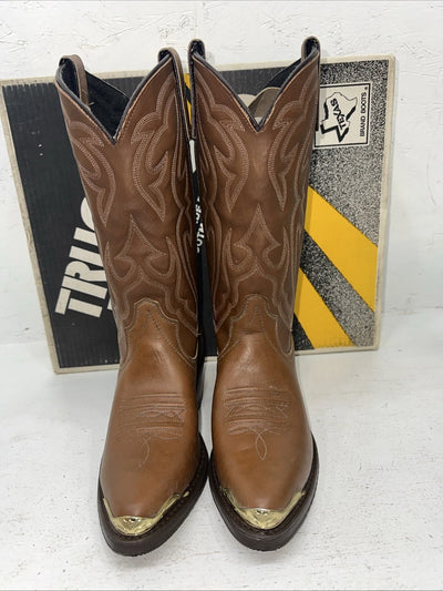 New Women’s Brown Texas Cowboy Boots. 7631 6.5 6 1/2 EE. 19-59