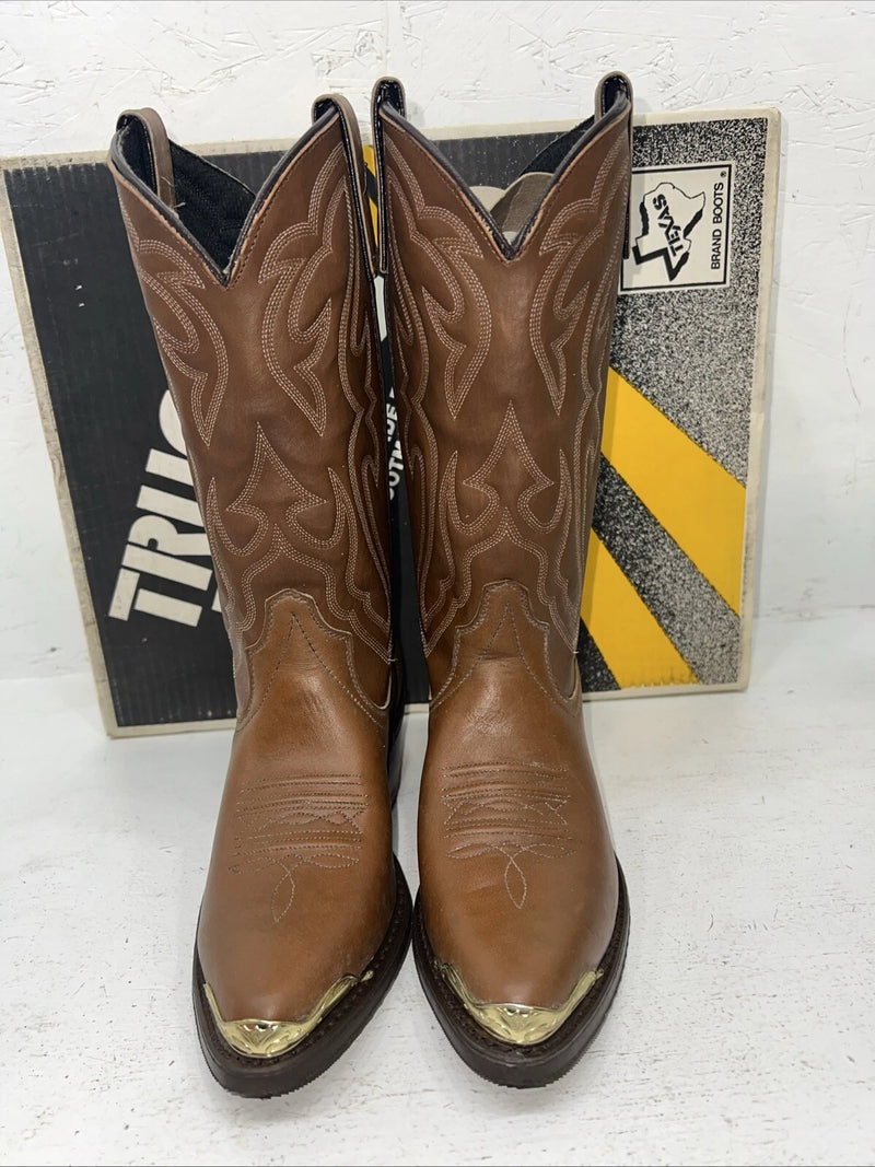 New Women’s Brown Texas Cowboy Boots. 7631 6.5 6 1/2 EE. 19-59