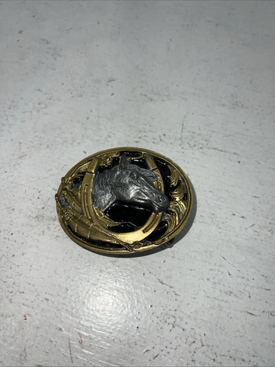 New Children’s Siskiyou Black Gold Horse Head Belt Buckle. 960994 F-20