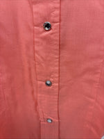 New Women’s Cumberland Pink Designed Long Sleeve Pearl Snap Small II-100