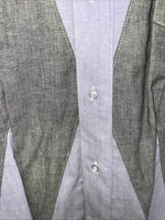 New Men’s Purple Gray Cowboy Threads Button Up Long Sleeve Shirt Medium I-41