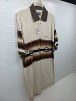 New Men’s Cumberland Brown Western Design Short Sleeve Polo Large M-23