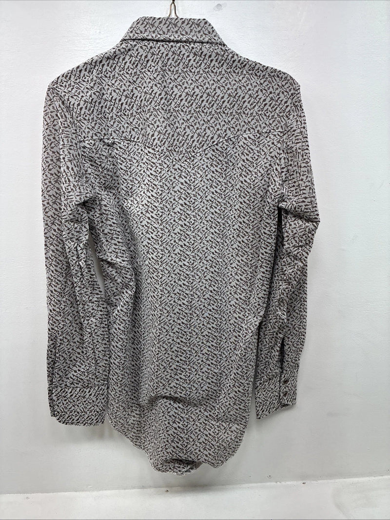 New Women’s Miller Brown Design Long Sleeve Pearl Snap Size 14.5 MM-28