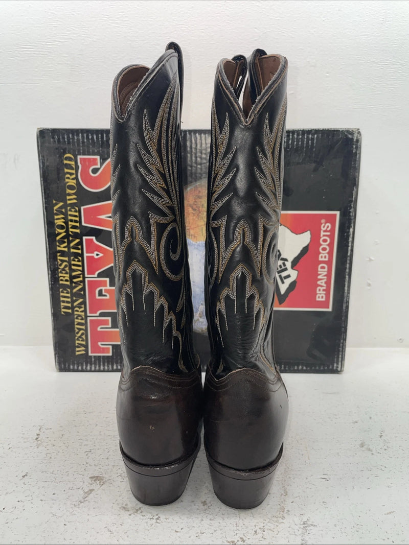 New Men’s Brown Texas Brand Cowboy Boots. 7901 10 D. 7-37
