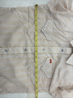 New Kids ELY Plains Tan Stripe Long Sleeve Pearl Snap Size 16 CC-115