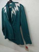 New Women’s Turquoise 1849 Authentic Ranchwear Western Show Jacket L UU-64