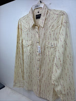 New Women’s White Horse Yellow Floral Long Sleeve Pearl Snap Size XXL YY-47