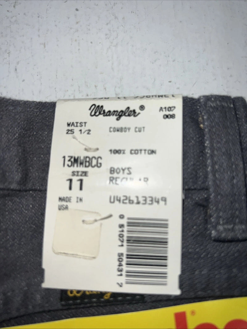 New Boys Grey Wrangler Pro Rodeo Cowboy Cut Jeans. 11/25 1/2 B-21